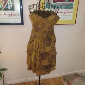 Silk Anthropologie Moulinette Soeurs Tiered Babydoll Strapless dress size 8 new